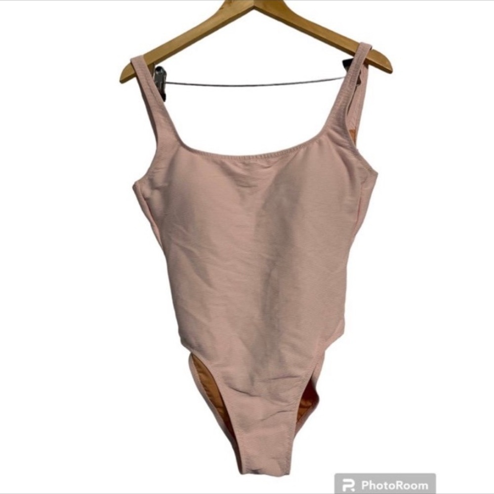 Re-imagined J. Crew Pink Ribbed One Piece Swimsuit